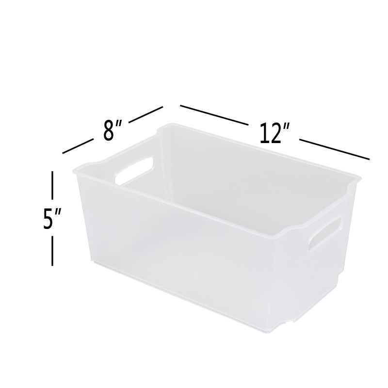 Pekky Pantry Freezer Organizer Bins Stackable Storage Box, 6 Packs, Frosted Transparent - Image 2